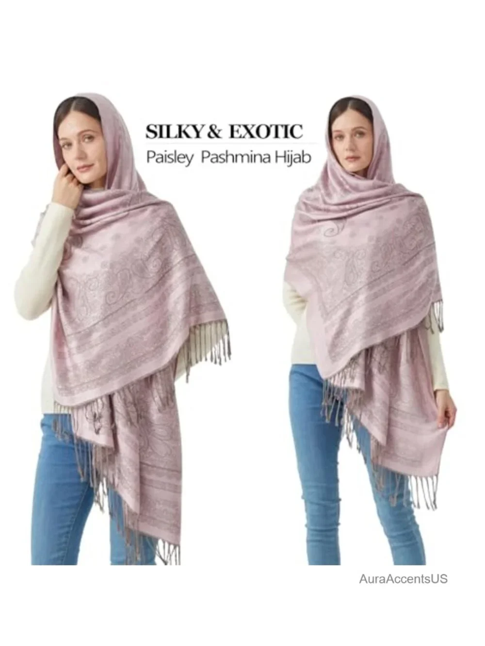 Reversible Paisley Pashmina Rave Scarf Shawl Soft Silky Wrap Women Evening